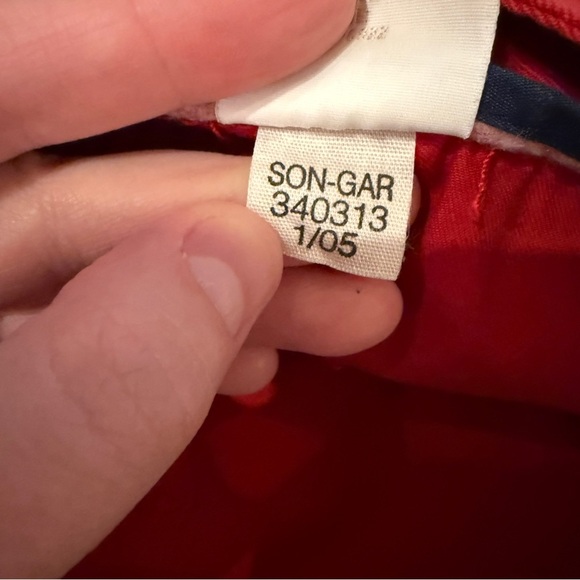 Y2K Tommy Hilfiger Red Mid Rise Circle O-Ring Pockets Shorts Sz 32 - Picture 6 of 10